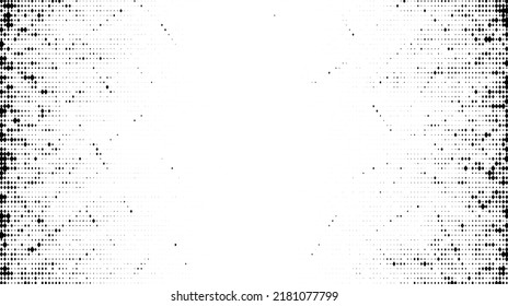 Halftone grunge texture. Comic style grain background. Pop art faded textured frame. Speckle gradient effect. Dotted particles print wallpaper. Pixelated backdrop 