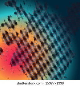 Halftone Grunge Textured Background Frame