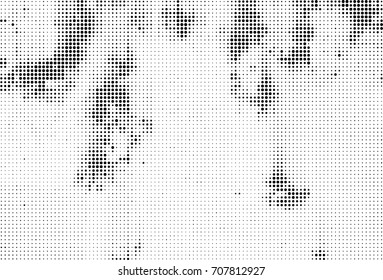 Halftone grunge vector background. Texture ink design element. Black and white abstract spots