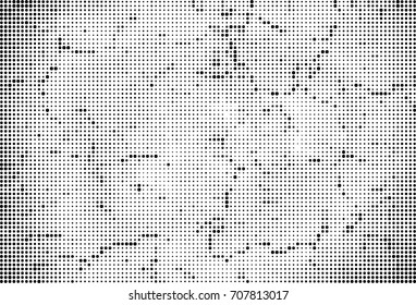 Halftone grunge vector background. Texture ink design element. Black and white abstract spots