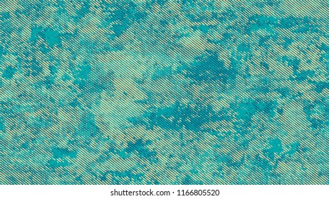 Halftone Grunge Vector Pop Art Texture. Cartoon Retro Vector Pattern. Scatter Style Texture. Turquoise and Beige Broken, Spotted Print Design Pattern.