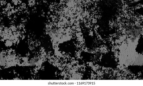 Halftone Grunge Vector Pop Art Texture. Retro Spotted Pattern. Splatter Style Texture. Black and White Noise Fashion Print Design Pattern.