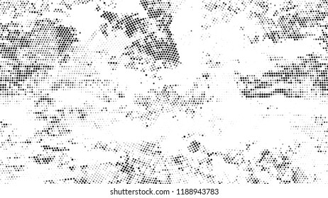 Halftone Grunge Vector Pop Art Texture. Cartoon Retro Vector Pattern. Polka Dots Style Texture. Black and White Noise Fashion Print Design Pattern.