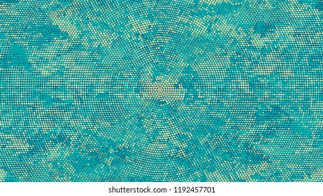 Halftone Grunge Vector Pop Art Texture. Rough Grungy Pattern Design. Splatter Style Texture. Turquoise and Beige Noise Fashion Print Design Background.