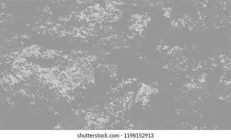 Halftone Grunge Vector Pop Art Texture. Cartoon Retro Vector Pattern. Faded Dyed Style Texture. White and Gray Monochrome Print Design Background.