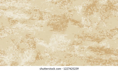 Halftone Grunge Vector Pop Art Texture. Cartoon Retro Vector Pattern. Overlay Grainy Style Texture. Beige Noise Fashion Print Design Pattern.