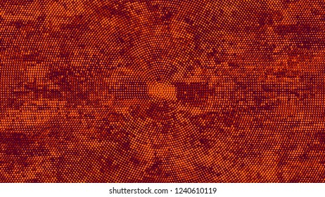 Halftone Grunge Vector Pop Art Texture. Vintage Dirty Dotted Pattern. Splatter Style Texture. Orange and Brown Broken, Spotted Print Design Background.