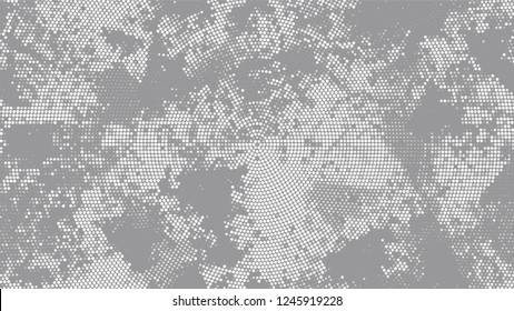 Halftone Grunge Vector Pop Art Texture. Cartoon Vintage Pattern. Splatter Style Texture. White and Gray Monochrome Print Design Pattern.