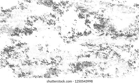 Halftone Grunge Vector Pop Art Texture. Distressed Grungy Pattern Design. Overlay Grainy Style Texture. Black and White Noise Fashion Print Design Background.