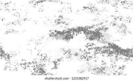 Halftone Grunge Vector Pop Art Texture. Retro Spotted Pattern. Overlay Grainy Style Texture. Black and White Monochrome Print Design Pattern.