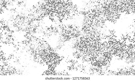 Halftone Grunge Vector Pop Art Texture. Cartoon Vintage Pattern. Overlay Grainy Style Texture. Black and White Broken, Spotted Print Design Pattern.