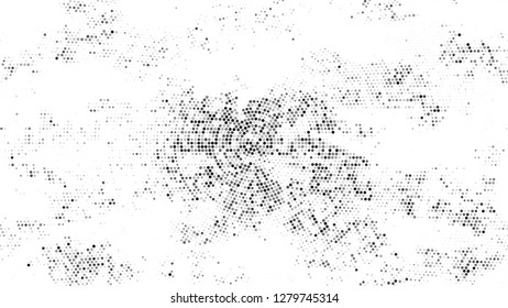 Halftone Grunge Vector Pop Art Texture. Retro Spotted Pattern. Dirty Weathered Style Texture. Black and White Noise Fashion Print Design Background.