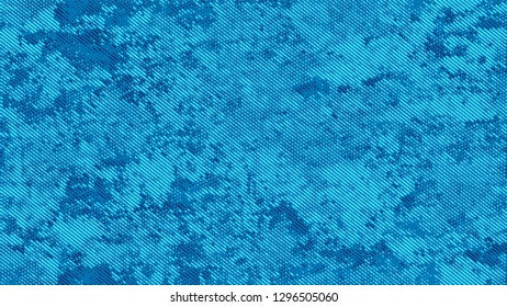 Halftone Grunge Vector Pop Art Texture. Retro Spotted Pattern. Dirty Weathered Style Texture. Blue Noise Fashion Print Design Pattern.