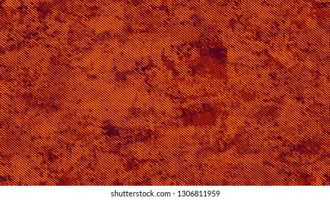 Halftone Grunge Vector Pop Art Texture. Distressed Grungy Pattern Design. Polka Dots Style Texture. Orange and Brown Monochrome Print Design Background.