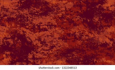 Halftone Grunge Vector Pop Art Texture. Cartoon Retro Vector Pattern. Overlay Grainy Style Texture. Orange and Brown Broken, Spotted Print Design Pattern.