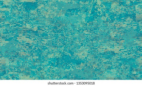 Halftone Grunge Vector Pop Art Texture. Cartoon Retro Vector Pattern. Faded Dyed Style Texture. Turquoise and Beige Noise Fashion Print Design Pattern.