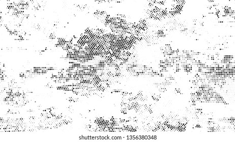 Halftone Grunge Vector Pop Art Texture. Retro Spotted Pattern. Scatter Style Texture. Black and White Monochrome Print Design Background.
