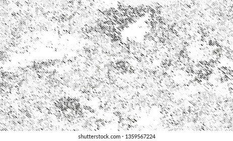 Halftone Grunge Vector Pop Art Texture. Rough Grungy Pattern Design. Polka Dots Style Texture. Black and White Noise Fashion Print Design Background.