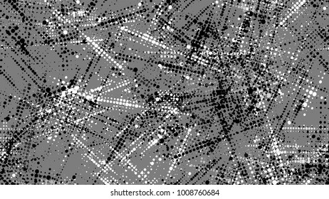 Halftone Grunge Vector Seamless Black and White Texture. Rough Grungy Seamless Pattern Design. Polka Dots Style Texture. Noise Fashion Print Design Background.