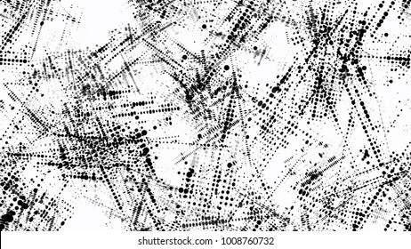 Halftone Grunge Vector Seamless Black and White Texture. Vintage Dirty Dotted Seamless Pattern. Splatter Style Texture. Noise Fashion Print Design Background.