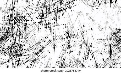 Halftone Grunge Vector Seamless Black and White Texture. Retro Spotted Seamless Pattern. Faded Dyed Style Texture. Noise Fashion Print Design Pattern.
