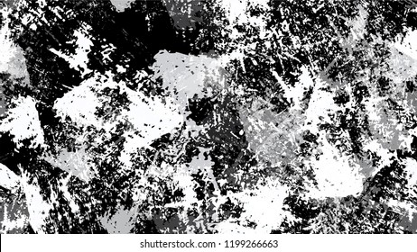 Halftone Grunge Vector Seamless Black and White Texture. Distressed Grungy Seamless Pattern Design. Watercolor Splatter Style Texture. Plaster, Ink Paint Print Design Pattern.