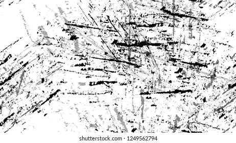 Halftone Grunge Vector Seamless Black and White Texture. Vintage Hand Painted Dirty Seamless Pattern. Dirty Cracked Wall Texture. Monochrome Pop Art Design Pattern.