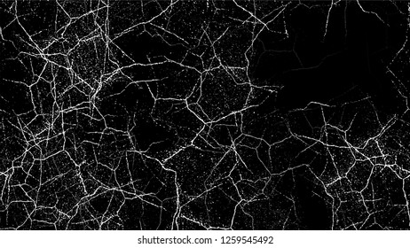 Halftone Grunge Vector Seamless Black and White Texture. Rough Grungy Land Seamless Pattern Design. Dirty Cracked Wall Texture. Broken, Spotted Banner Design Background.