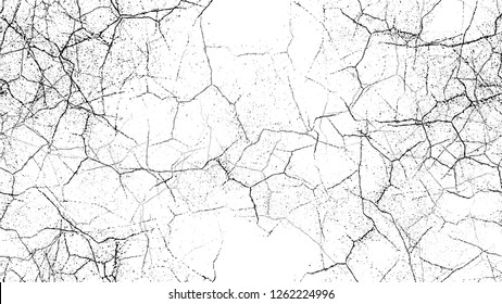 Halftone Grunge Vector Seamless Black and White Texture. Distressed Grungy Seamless Pattern Design. Dirty Cracked Wall Texture. Monochrome Banner Design Background.