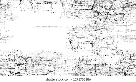 Halftone Grunge Vector Seamless Black and White Texture. Distressed Grungy Seamless Pattern Design. Cracked Ground Texture. Sketch Cartoon Print Design Pattern.
