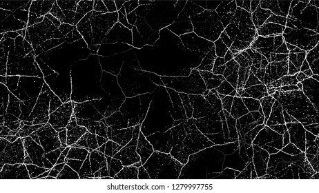 Halftone Grunge Vector Seamless Black and White Texture. Hand Drawn Old Scratched Seamless Pattern. Dirty Cracked Wall Texture. Noise Fashion Banner Design Background.