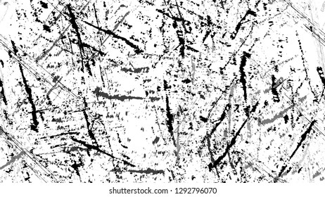 Halftone Grunge Vector Seamless Black and White Texture. Cartoon Cracked Noisy Surface Seamless Pattern. Overlay Rust Metal Texture. Broken, Rusty Print Design Background.
