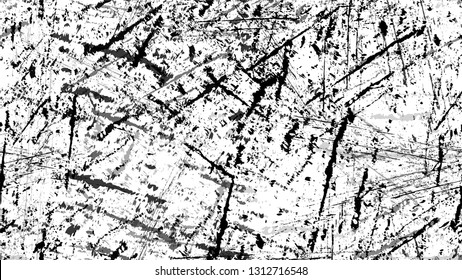 Vector Grunge de semitonos Textura blanca y negra transparente. Patrón sucio y transparente pintado a mano vintage. Textura de tierra rota. Fondo de diseño de impresión de pinturas de escayola y tinta.
