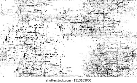 Halftone Grunge Vector Seamless Black and White Texture. Distressed Grungy Seamless Pattern Design. Dirty Cracked Wall Texture. Broken, Spotted Banner Design Background.