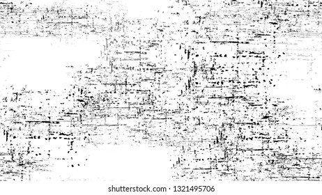 Halftone Grunge Vector Seamless Black and White Texture. Cartoon Cracked Noisy Surface Seamless Pattern. Cracked Ground Texture. Plaster, Ink Paint Print Design Pattern.