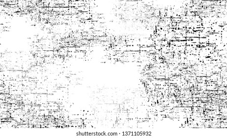 Halftone Grunge Vector Seamless Black and White Texture. Rough Grungy Land Seamless Pattern Design. Cracked Ground Texture. Broken, Spotted Pop Art Design Pattern.