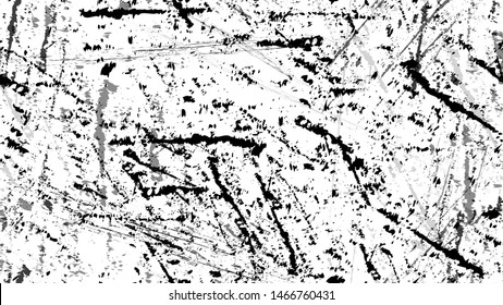 Halftone Grunge Vector Seamless Black and White Texture. Rough Grungy Land Seamless Pattern Design. Overlay Rust Metal Texture. Monochrome Print Design Background.
