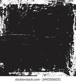 Halftone Grunge Vector Seamless Black and White Texture. Vintage, Dirty, Watercolor, Rough Background, Cracked Ground Texture. Monochrome Print Design Background, Oily. Hand-Painted Dirty Seamless