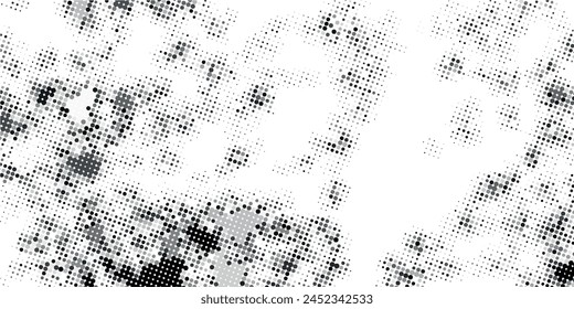 Halftone Grunge Vektorgrafik Nahtlose Schwarz-Weiß-Textur.