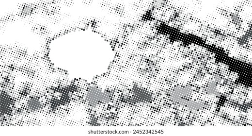 Vector Grunge de medio tono Textura inconsútil en blanco y negro.