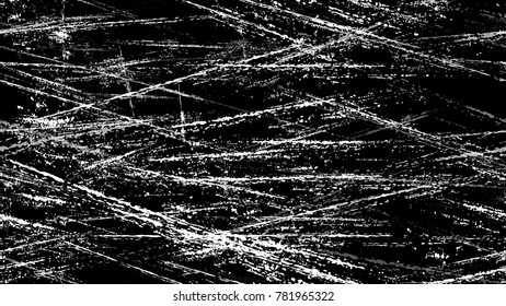 Halftone Grunge Vector Seamless Black and White Texture. Hand Drawn Old Scratched Seamless Pattern. Dirty Cracked Wall Texture. Concrete, Chalk Print Design Background.