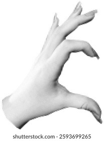 Halftone Hand Taking Something Vector Illustration