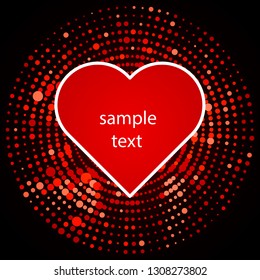 halftone heart icon in red design