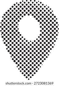 Forma de corazón de semitono hecha de puntos Pequeños sobre fondo blanco