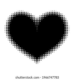 Halftone heart symbol. Vector Valentine's day heart design element.