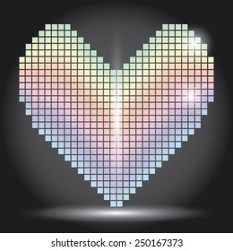 Halftone hearts background, vector Illustration.