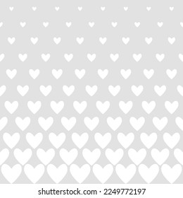 Halftone hearts seamless border. Pattern for Valentine's Day. Geometric vector background.