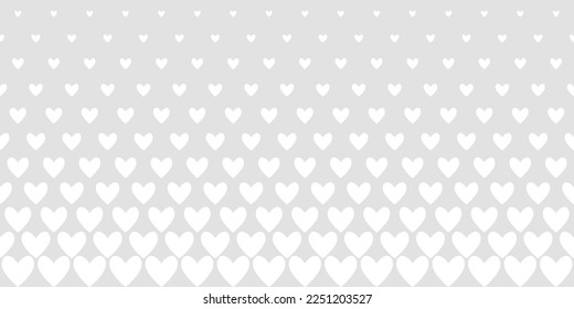 Halftone hearts seamless border. Pattern for Valentine's Day. Geometric vector background.