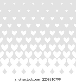 Halftone hearts seamless border. Pattern for Valentine's Day. Geometric vector background.