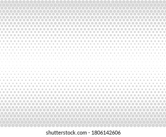 Halftone hexagon abstract background. Black and white vector pattern. EPS 10